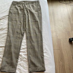 H&M Plaid Academia Stretchy Waistband Pants US S